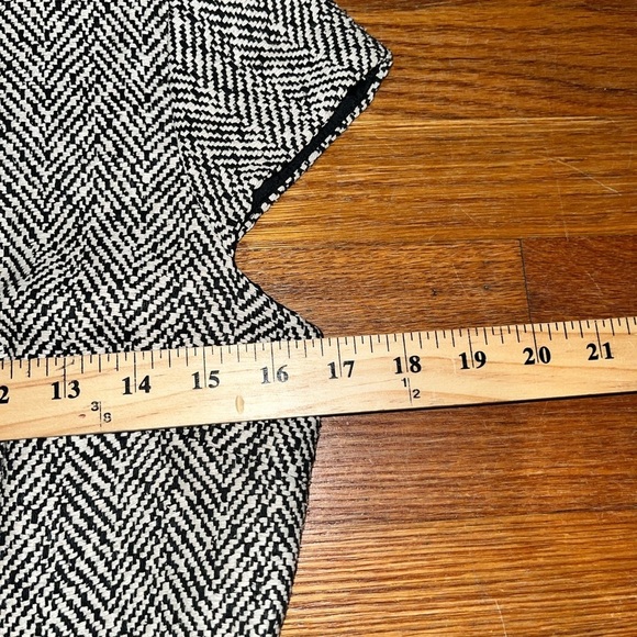 Talbots dress size 4 small pure silk classy career wear black herringbone fall - Picture 4 of 9